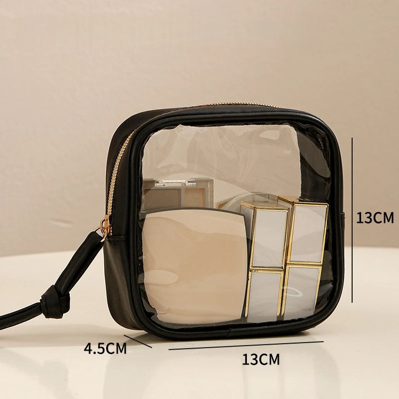 New Fashion Travel Portable Transparent Handheld Makeup Storage Bag Multi purpose Increased Capacity PVC Waterproof Toilet Bag