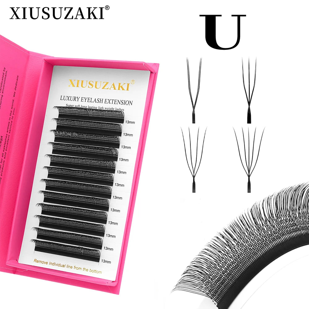 XIUSUZAKI  U-Shaped YY 3D 4D 5D W Eyelash Extensions New Style U/W Lashes Extension Mink Premade Volume Fans False Eyelashes
