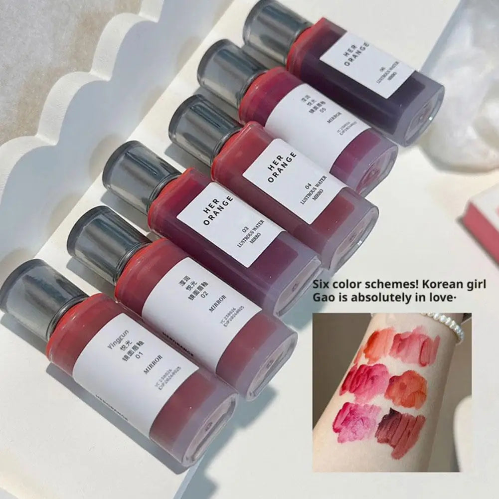 Clear Mirror Lip Gloss Water Light Lip Tint Hydrating Lipstick Glossy Shine Non Sticky Long Lasting Beauty Makeup Nude Color