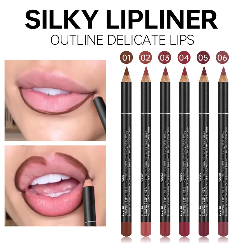 Velvet Matte Lip Liner, Waterproof Non-Fading Long Lasting Lip Pencil, Smooth Application Lip Contour Makeup for Women