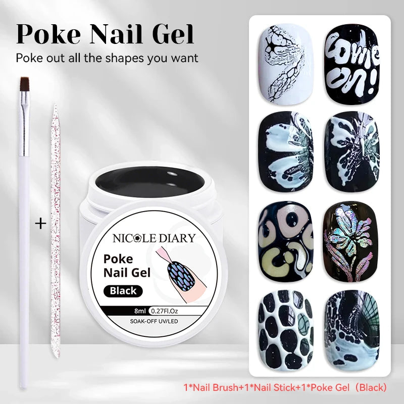 NICOLE DIARY White Non Stick Hand Extension Gel Nail Polish For 3D Shaping Carving Flower DIY Nail Art Extension Acrylic