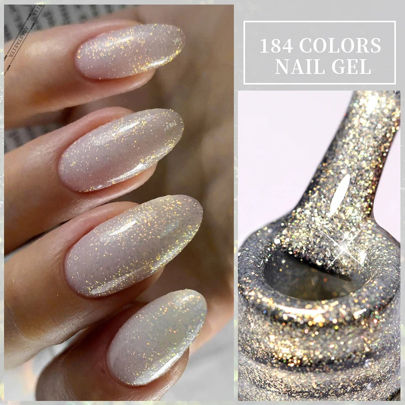 LILYCUTE 7ML 3 IN 1 Platinum Cat Magnetic Gel Nail Polish Silver Moonlight Magnetic Nail Sparkling Glitter Semi Permanent UV Gel
