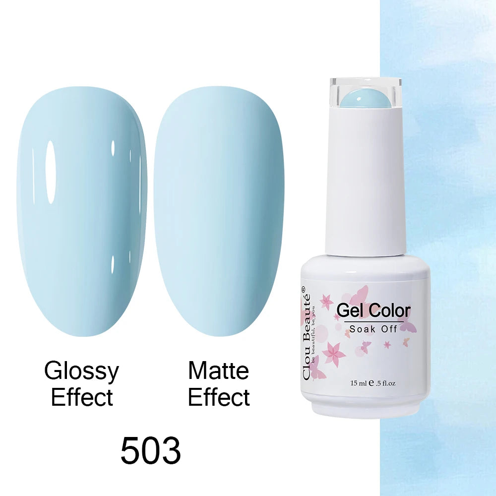 Clou Beaute Royal Blue Color Winter Trendy Semi Permanent Nail Art Manicure Varnishes Gel Nail Polish Hybrid Base Gel Top Coat