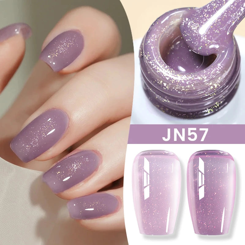 BORN PRETTY Jelly Nude Gel Nail Polish 10ml Light Pink Peach Translucent Color UV Light Cure Gel Varnish Nail Art DIY at Home