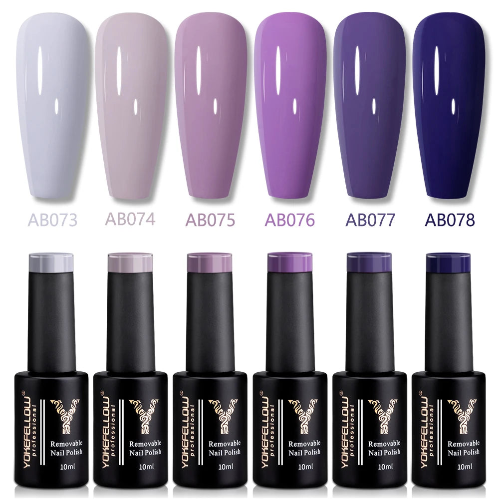 YOKEFELLOW 2022 New Color 10ML Nail Gel Polish Semi Permanent Gel Varnish Base Top Coat 122 Soak Off Colors Organic Nail Varnish
