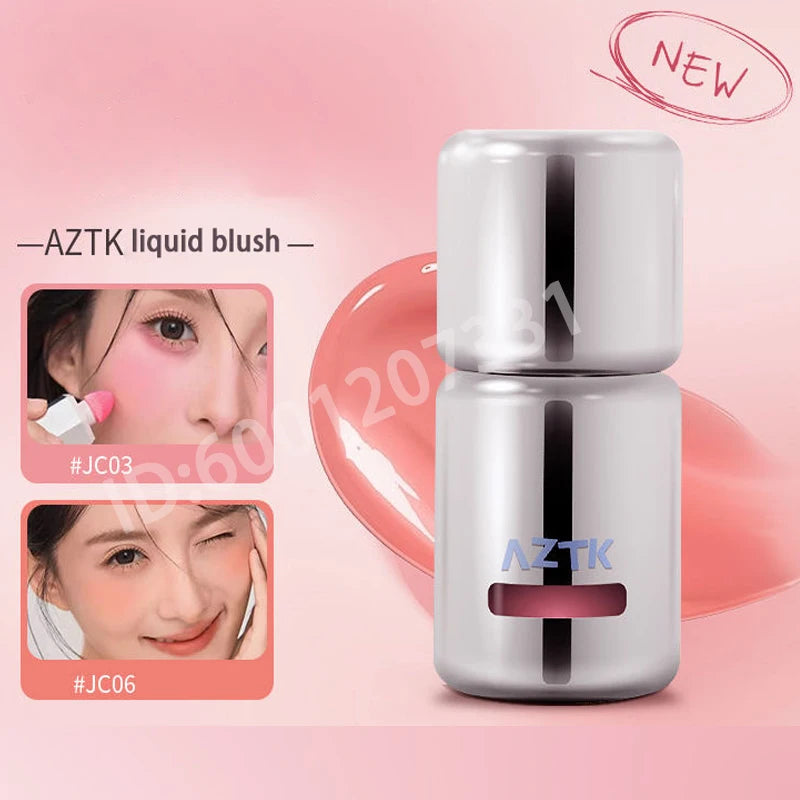 AZTK Blush Designer Color Face Makeup Blusher Natural Longlasting Muddy Cheek Rouge Water Glossy Moisturizer Liquid Blush Cream