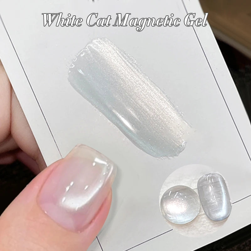 BORN PRETTY 10ml Silver Water Light Cat Magnetic Gel Nail Polish Nail Supplies Vernis Semi Permanent Gel for Fall Winter Nails