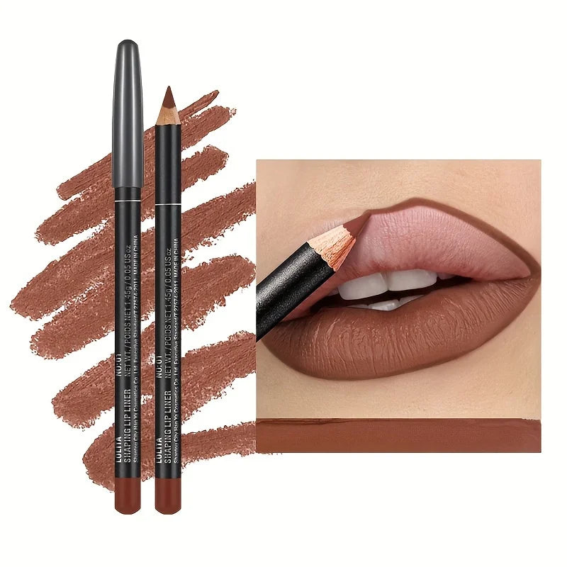 Velvet Matte Lip Liner, Waterproof Non-Fading Long Lasting Lip Pencil, Smooth Application Lip Contour Makeup for Women