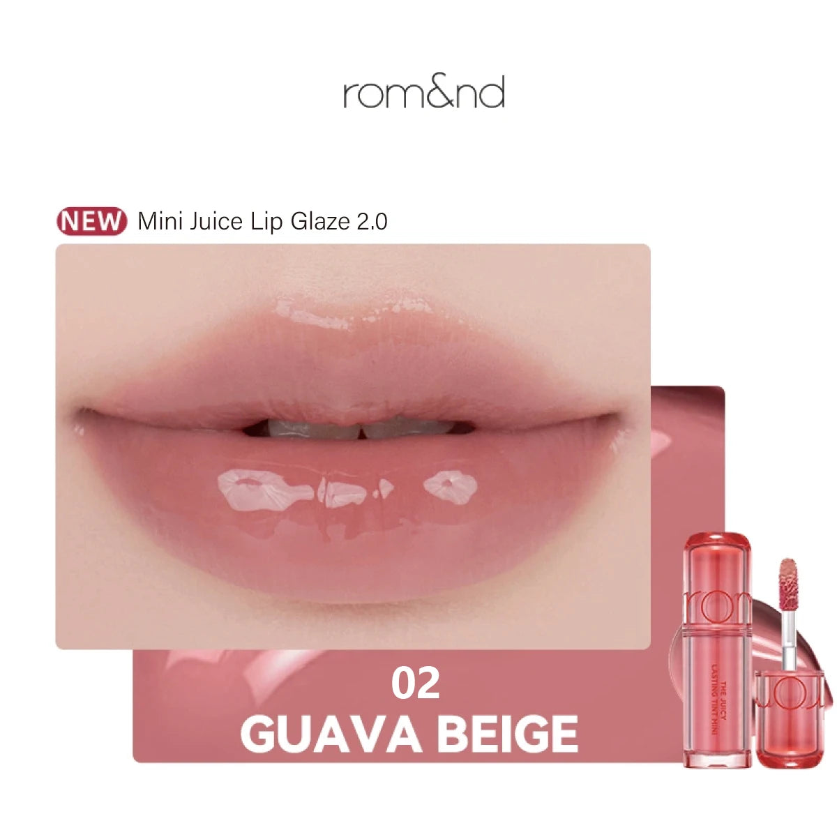 rom&nd THE JUICY LASTING TINT MINI,Juicy Glossy Texture,Lightweight Non-Sticky,Portable Design,Glamour,K-Beauty,Korean Makeup
