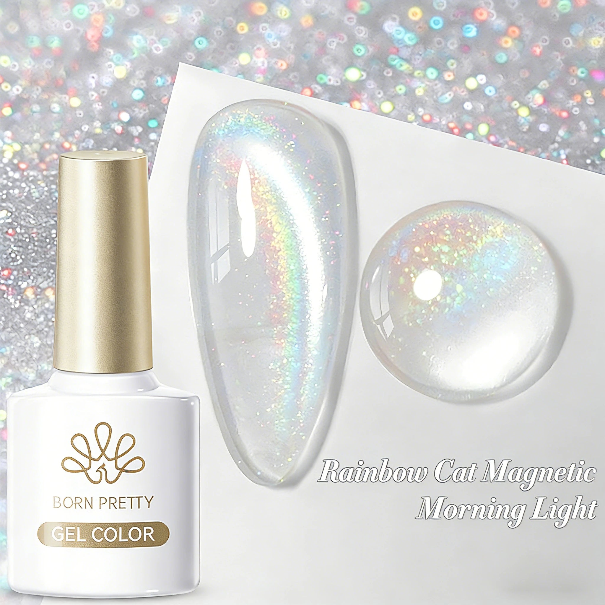 BORN PRETTY 10ml Silver Water Light Cat Magnetic Gel Nail Polish Nail Supplies Vernis Semi Permanent Gel for Fall Winter Nails