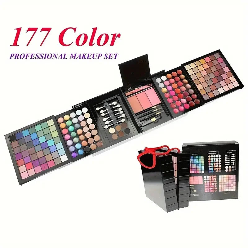 177 Color All-in-One Makeup Set with Mirror - Waterproof Kit