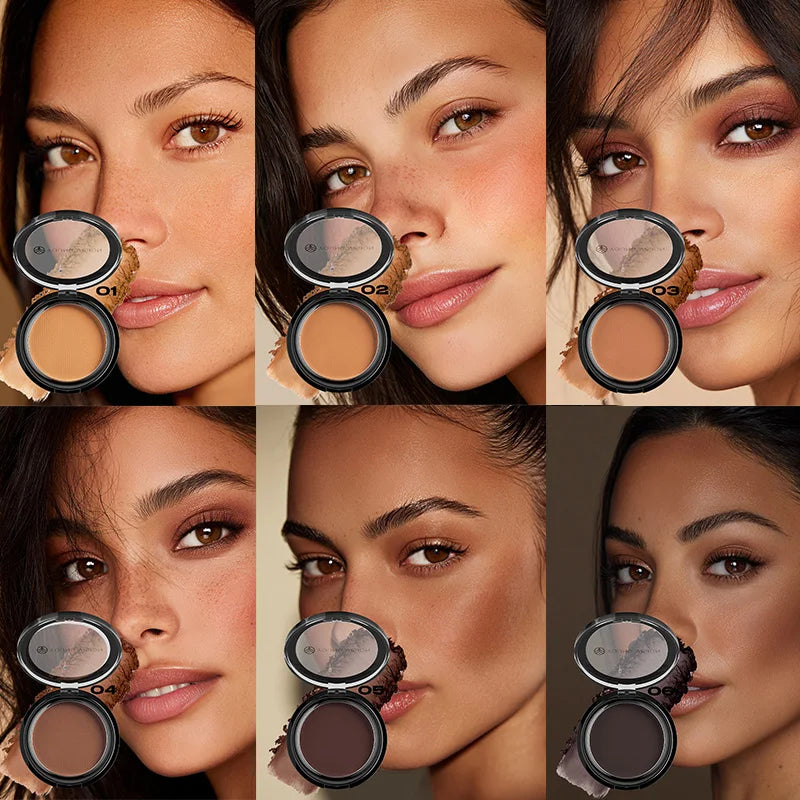 Woman makeup 6-Color Matte Bronze Powder Velvety Smooth Natural Setting Powder Makeup