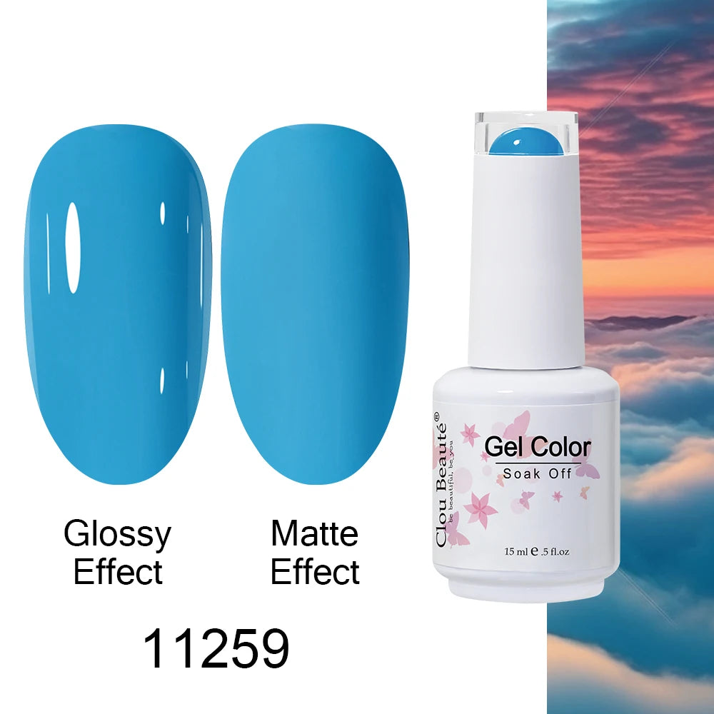 Clou Beaute Royal Blue Color Winter Trendy Semi Permanent Nail Art Manicure Varnishes Gel Nail Polish Hybrid Base Gel Top Coat