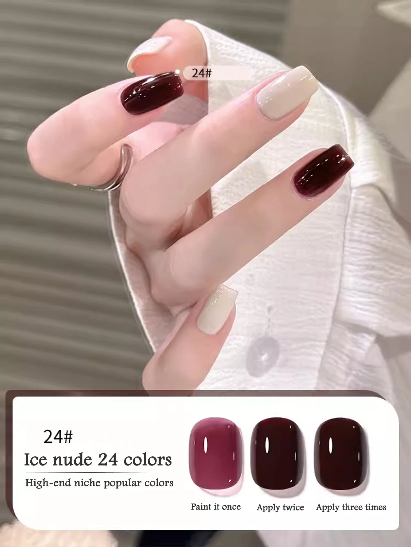 10ML 1-24PCS Milk White Jelly Gel Nail Polish Nail Art 2026 New Popular Nail Supplies UV LED Light Nails Black Red Nails