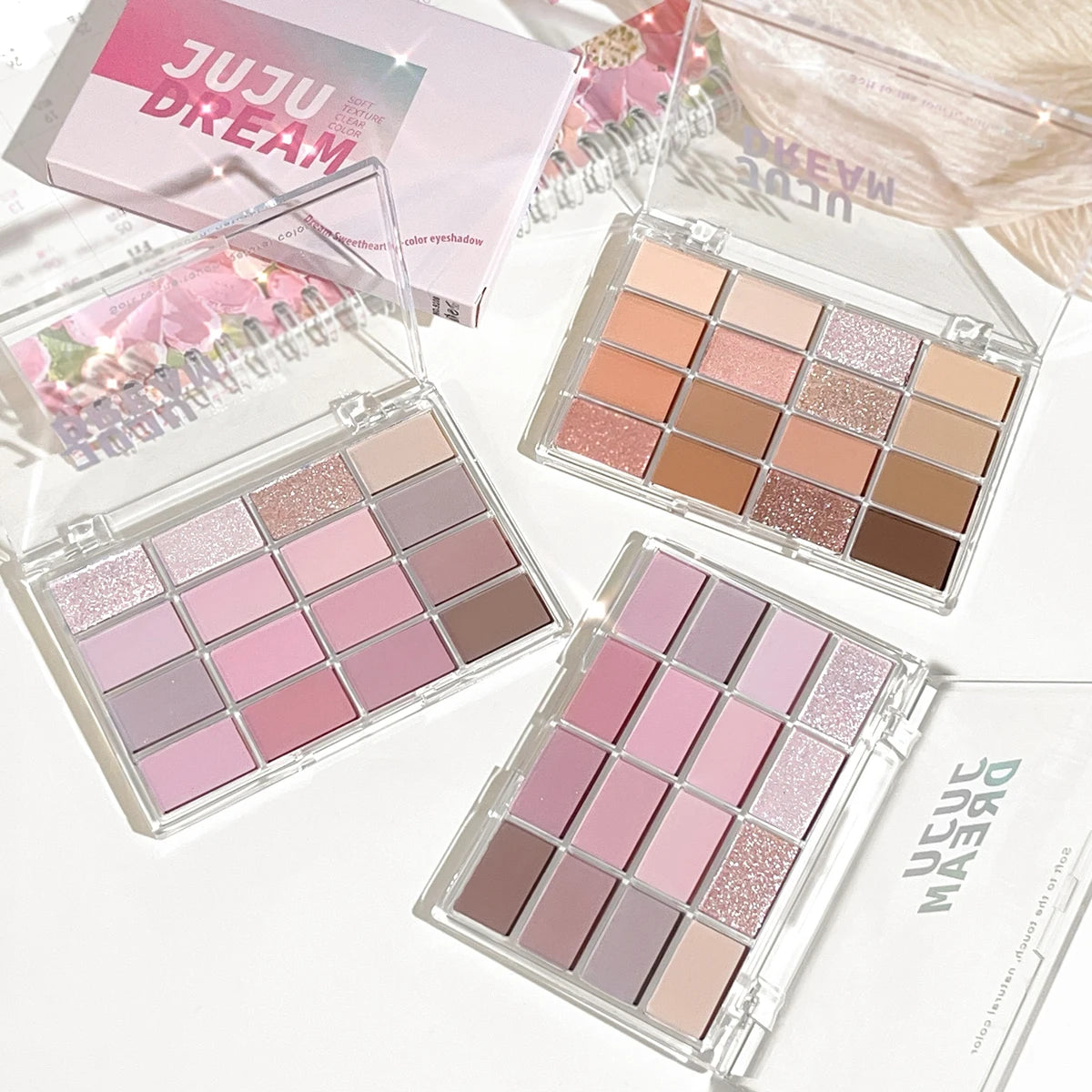 Korean 16 color eyeshadow plate, pearlescent matte lying silkworm, brighten low saturation earth color daily makeup