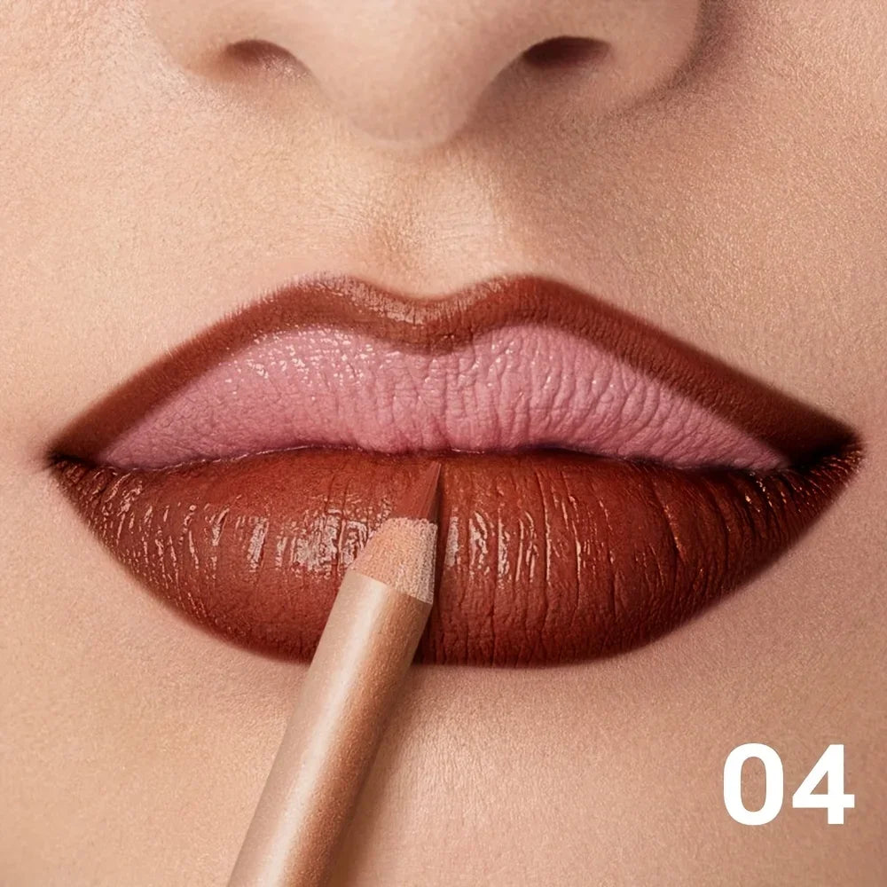 Waterproof Matte Lip Liner, Long Lasting High Pigment Lip Pencil, Smooth Precise Lip Contour for Women