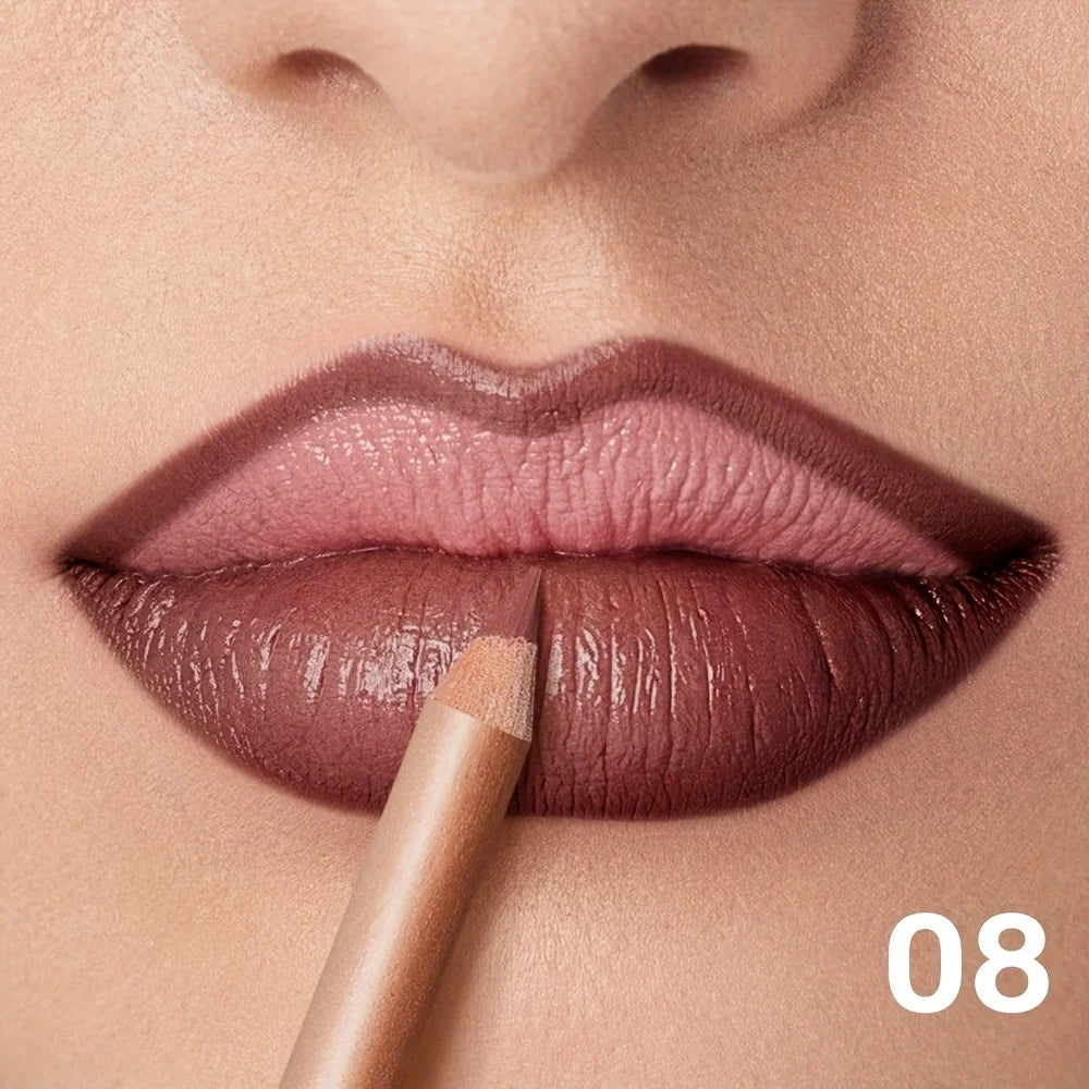 Waterproof Matte Lip Liner, Long Lasting High Pigment Lip Pencil, Smooth Precise Lip Contour for Women