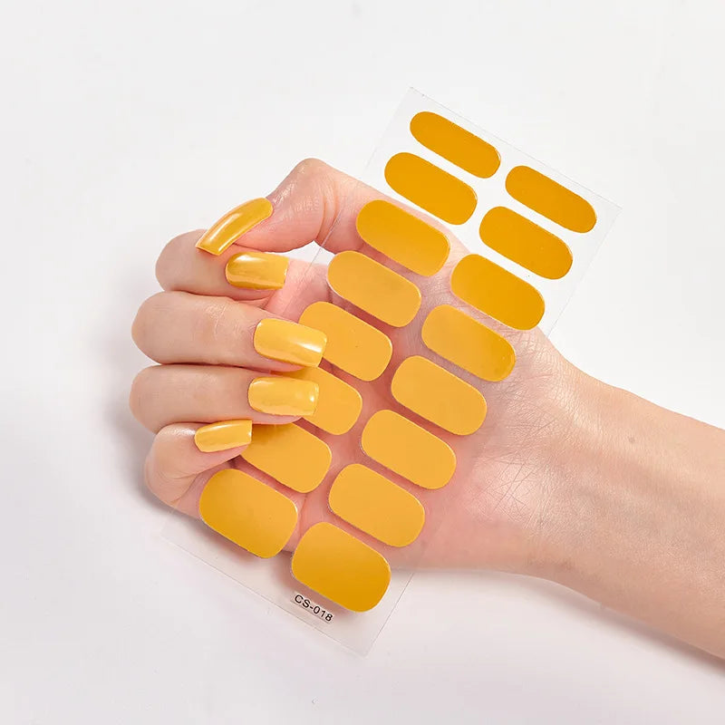 Pink Nude Full Cover Nail Sticker Gradient Color Self-Adhive Simple Full Nail Wraps DIY Thermal Effect Nail Art Making Manicur
