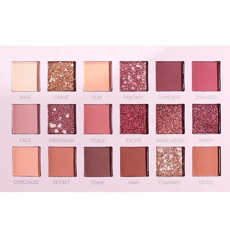 18-Color Eyeshadow Palette - Matte & Shimmer Cocoa Pigments