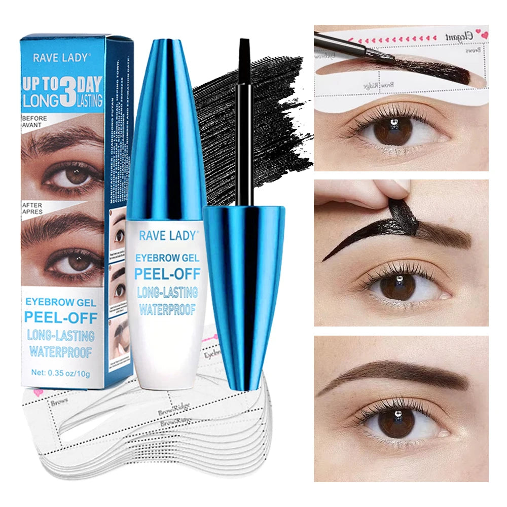 Rave Lady Peel-Off Eyebrow Gel - Waterproof Tinting Liquid 10g