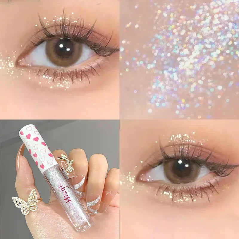 Liquid Eyeshadow Highlighter Waterproof Ultra Shiny Long-lasting Sheet Monochrome Glitter enhances silkworm eyeshadow