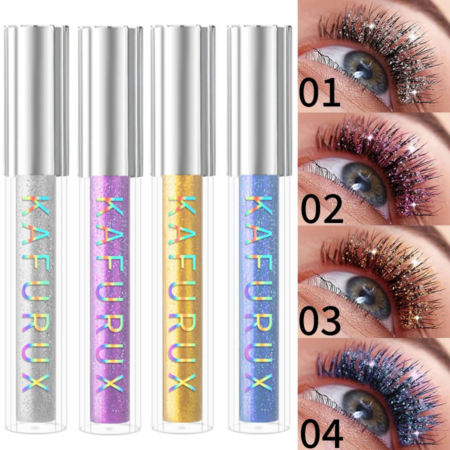 Diamond Shine Waterproof Glitter Mascara - Snow Effect Volume & Curl