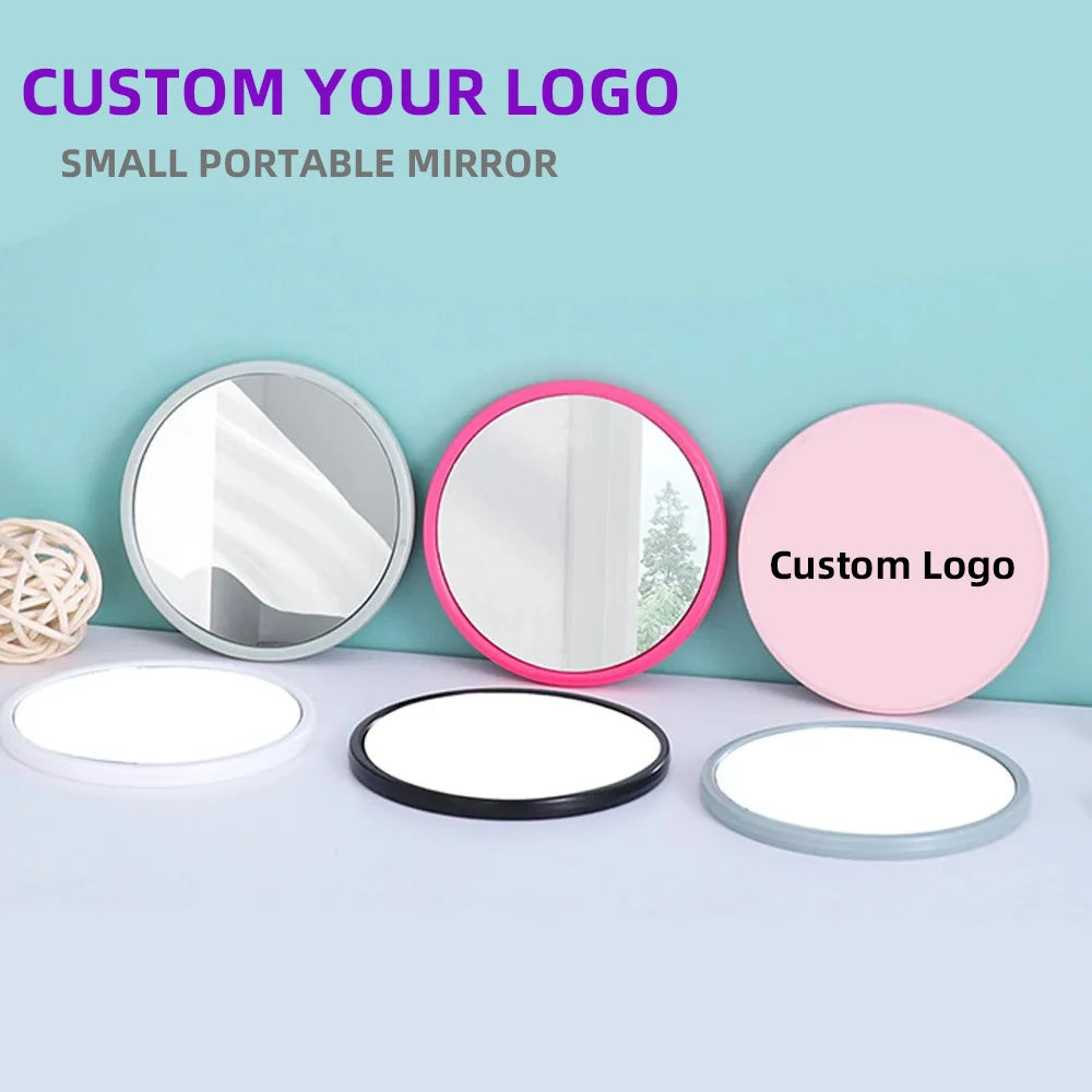 Wholesale Small Mirror Round Custom Logo Red Pink White Black Personalized Wedding Souvenir Gift Ideas Porable Pocket Mirrors