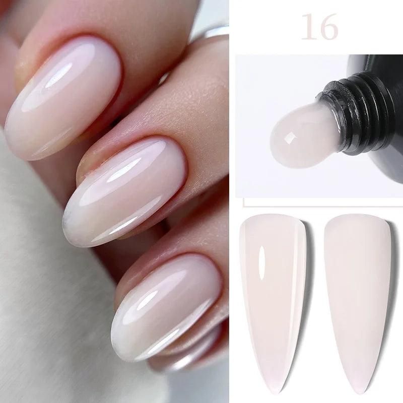 LILYCUTE 15ML Quick Extension Gel Nail Polish Milky White Clear Pink Color French Manicure Finger Prolong Nail Hard Gel Varnish