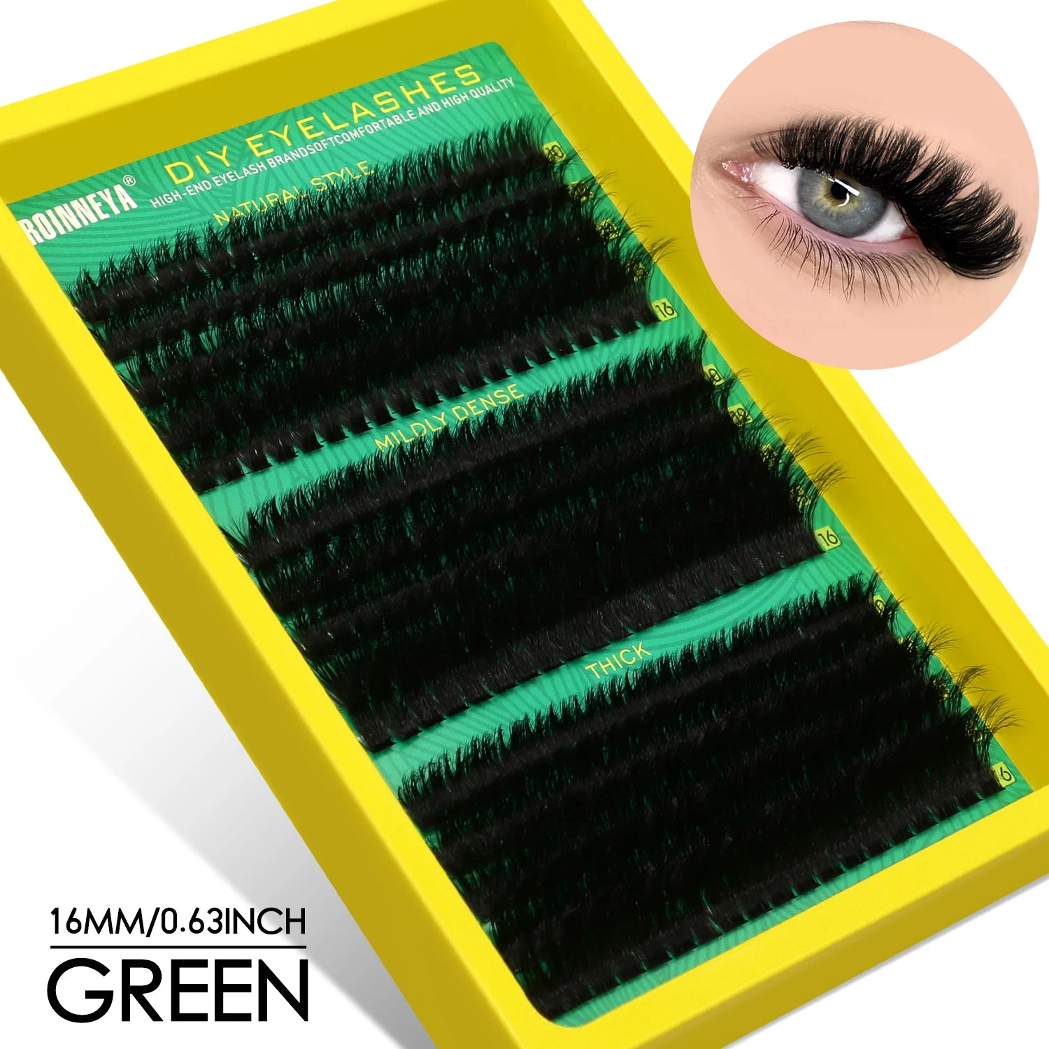 GROINNEYA Fluffy Thick DIY Eyelashes Cluster D/DD Curl Wispy Individual lashes Mix Eyelash Extensions False Eyelashes Extension