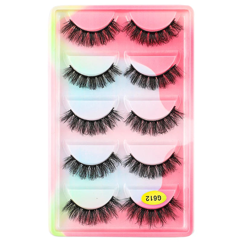 SHIDISHANGPIN 3/5/16 Pairs Natural Long False Eyelashes Dramatic Fluffy 3D Mink Lashes Wispy Wholesale Eye Lashes Thick Cils
