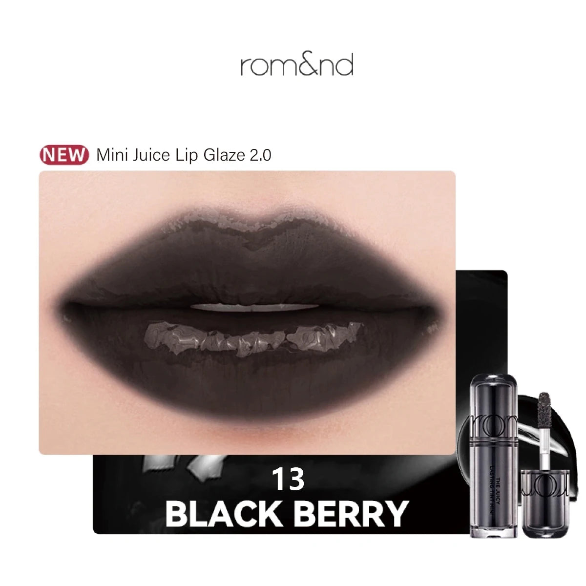 rom&nd THE JUICY LASTING TINT MINI,Juicy Glossy Texture,Lightweight Non-Sticky,Portable Design,Glamour,K-Beauty,Korean Makeup