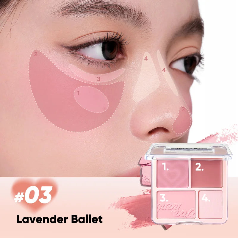 Judydoll 2-in-1 Blush & Highlighter Palette - Blush Cream, Radiant Matte Highlighter, Versatile Palette, Gift for Friend, Date