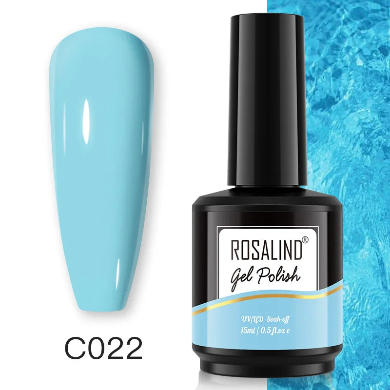 ROSALIND 7ml/15ml Summer Green Gel Nail Polish Semi Permanent Nail Art Manicure Soak Off Top Base Matt Hybrid Varnishes UV Gel