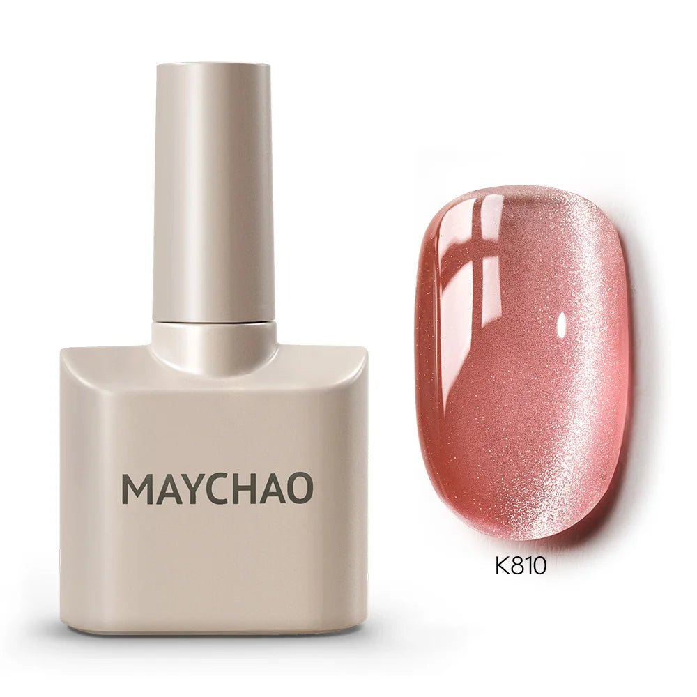 MAYCHAORomantic Galaxy Cat Eye Gel Nail Polish With Magnet Soak off UV Holographic Magnetic Rainbow Gel Polish for Nail Manicure