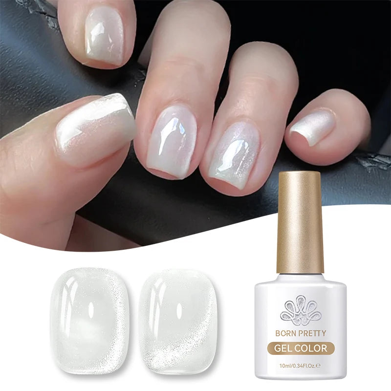 BORN PRETTY 10ml Fruit Purple Grape Cat Magnetic Gel Nail Polish 2025 New Whitening Guava Glass Beads Varnish Nail Supplies