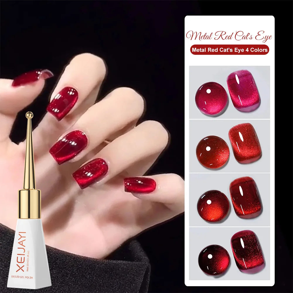 XEIJAYI Pink Cat Eye Gel Nail Polish Ceramic Magnetic Gel UV Semi-permanent Enamels Varnish Nail Supplies For Professionals Gel
