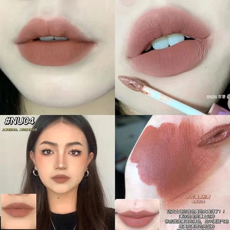 Kaleidos Velvet Matte Lip Stick Lip Cream Matte Finish Nude Colours Lip Tint Waterproof Lipgloss Long Lasting Vegan Makeup