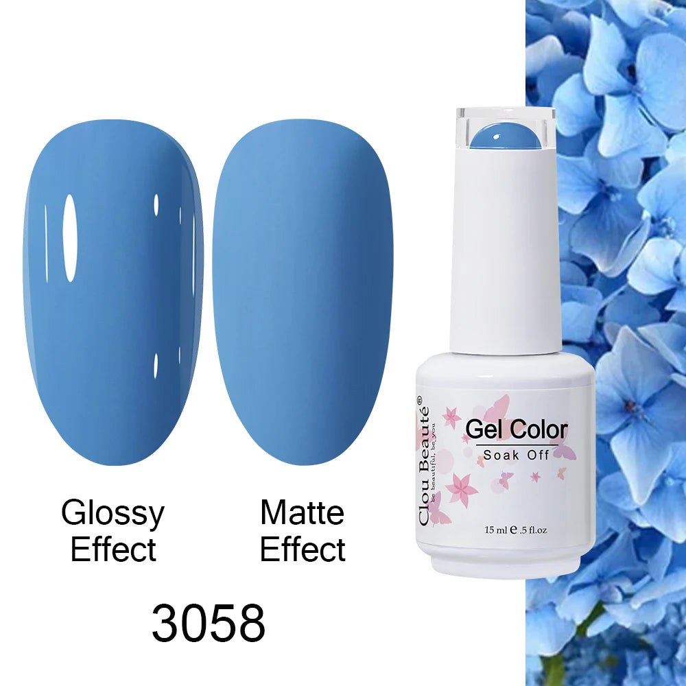 Clou Beaute Royal Blue Color Winter Trendy Semi Permanent Nail Art Manicure Varnishes Gel Nail Polish Hybrid Base Gel Top Coat