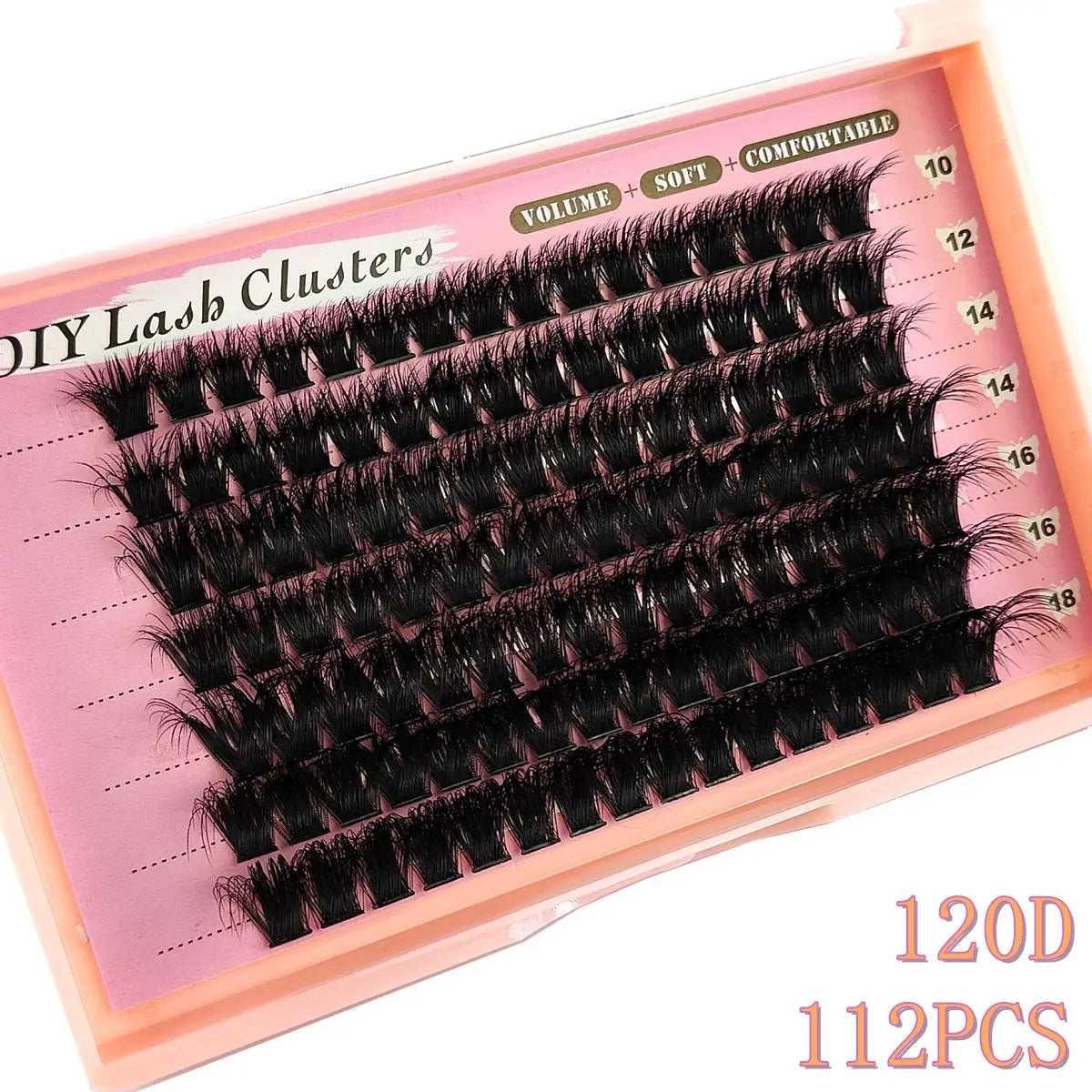 10Row 40D-200D 5D Fluffy Thick Lashes Clusters 10-18mmMix Wispy Individual Lashes Extensions Clusters DIY Makeup False Eyelashes