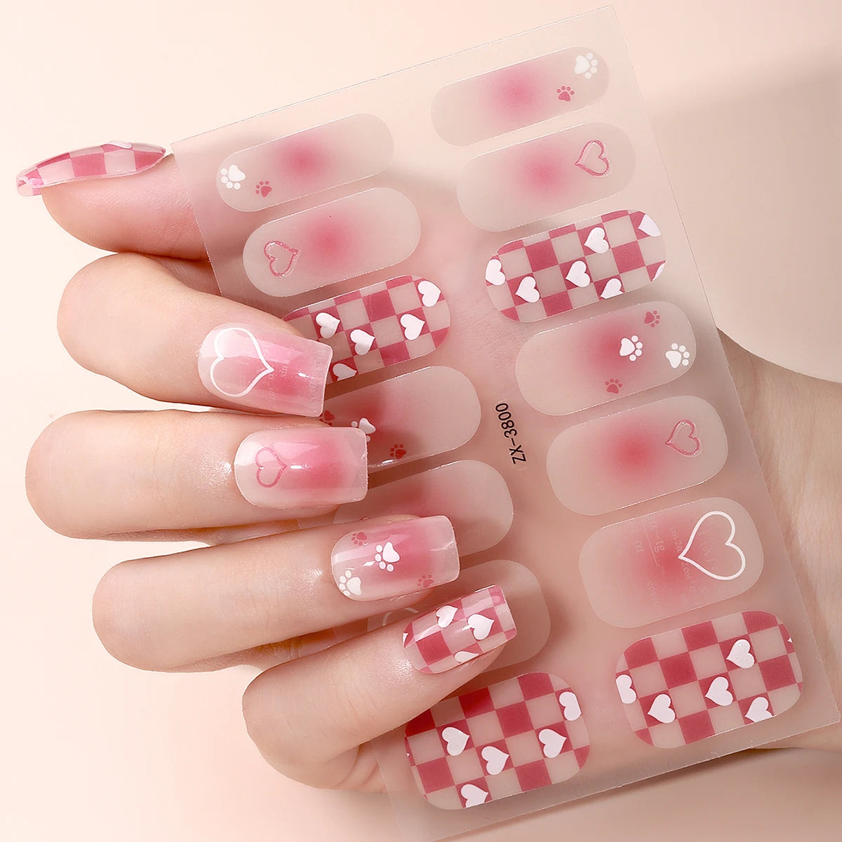 14Tips DIY Baking-Free Nail Stickers Shining 3D Rhinestone Self-Adhesive Nail Strips Full Cover Nail Decoration Decal