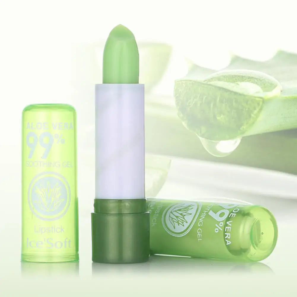 Aloe Vera Moisturizing Lipstick Moisture Lip Balm Anti Drying Temperature Color Changing Nourishing Lip Balm Lips Care 1-10pcs