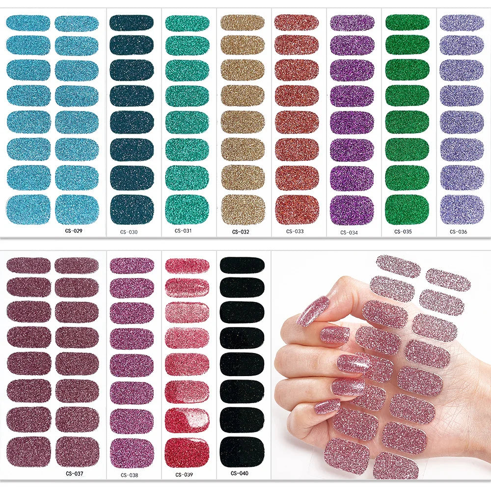 Pink Nude Full Cover Nail Sticker Gradient Color Self-Adhive Simple Full Nail Wraps DIY Thermal Effect Nail Art Making Manicur