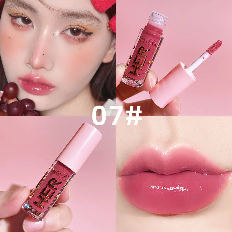 Water Light Lip Gloss Moisturizing Lipstick Jelly Mirror Lip Glaze Crystal Clear Hydrating Lip Plumping Gloss Korean Makeup