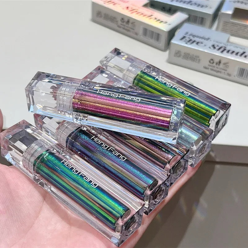 Chameleon Liquid Eyeshadow Eyeliner Sparkling Liquid Eye Shadow Metallic Shining Eye Shadow Liner Makeup Green Purple Silvery
