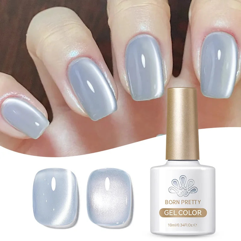 BORN PRETTY 10ml Fruit Purple Grape Cat Magnetic Gel Nail Polish 2025 New Whitening Guava Glass Beads Varnish Nail Supplies