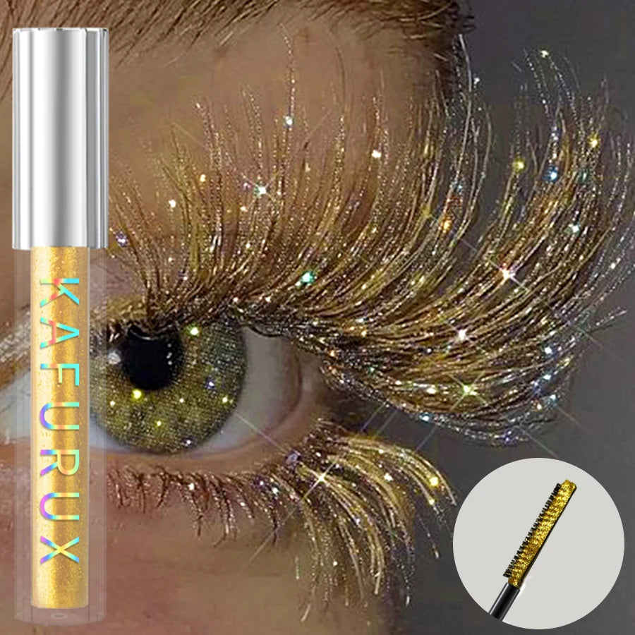 Diamond Shine Waterproof Glitter Mascara - Snow Effect Volume & Curl