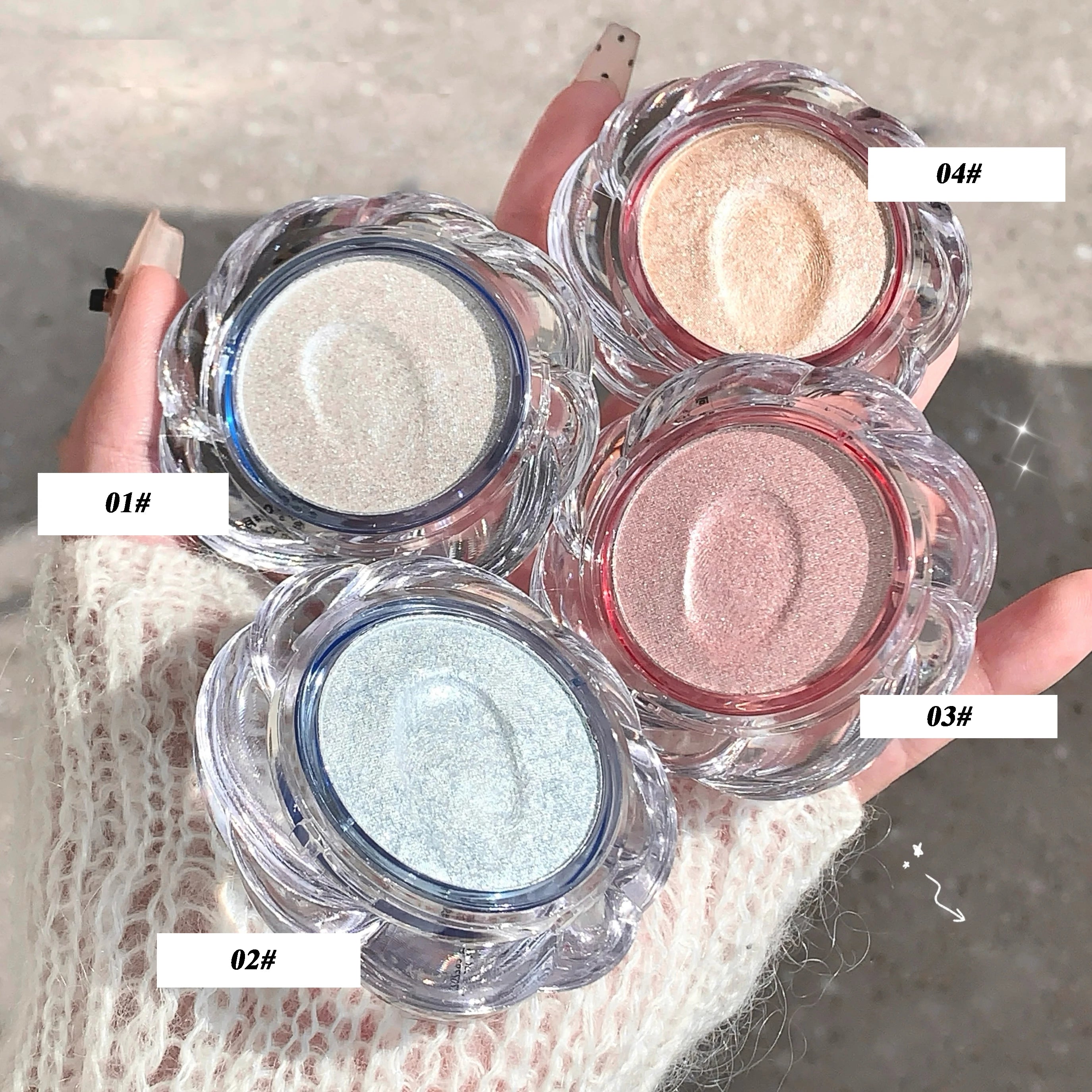 LEE INTO Dream Flower Highlight Powder Brightens and Contours Pearlescent Glitter No Flying Powder