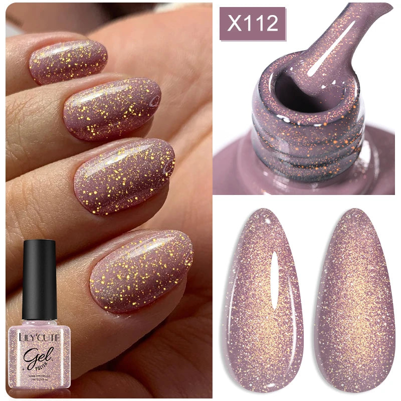 LILYCUTE 5ml Super Bright Metallic Painting Liner Gel Nail Polish UV LED Painting Gel Nail Art Drawing Stripe Pull Line UV Gel