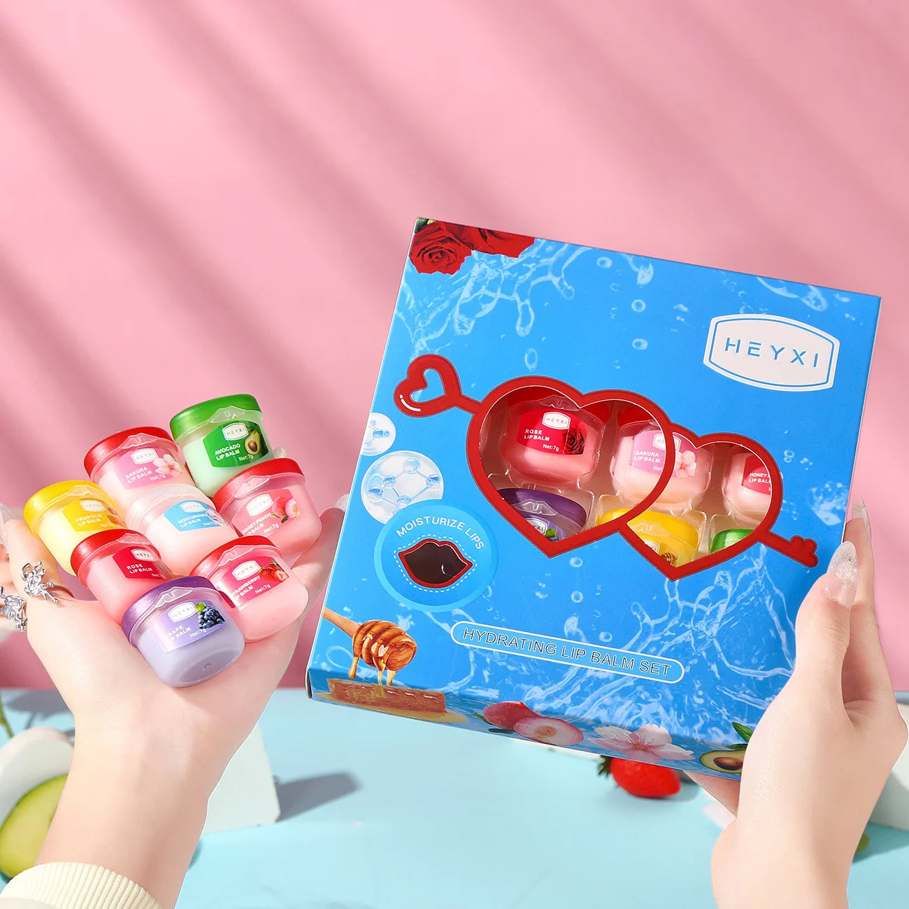 16pcs Fruit Series Lip Balm Set Sleeping Lip Mask Moisturizing Hydrating Non-sticky Anti-Cracked Lip Balm Lips Care