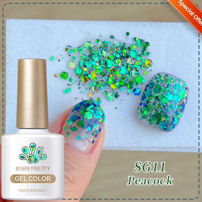 BORN PRETTY 10ml Translucent Color Gel Polish Jelly Nude Autumn Jelly Amber Semi Permanent UV Gel Nail Art Soak Off Gel Varnish